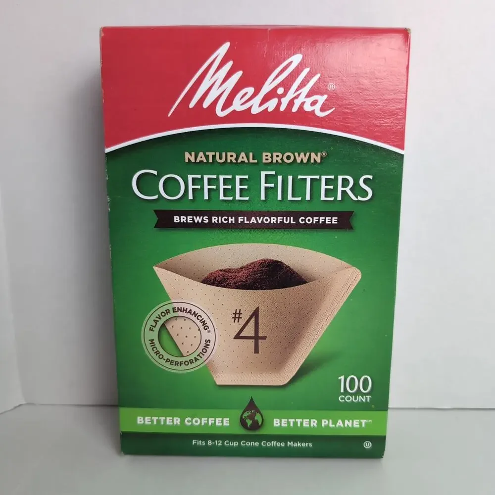 Melitta #4 Cone Coffee Filters Natural Brown 100 Count‎ Total
